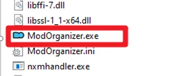 在 Mod Organizer2 文件夹中找到 ModOrganizer.exe